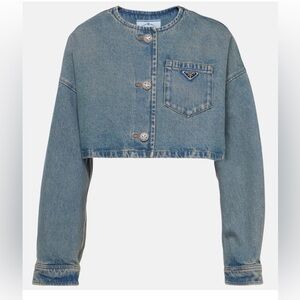 PRADA Cropped denim jacket AUTHENTIC NEW WITH TAGS SIZE IT 38= US size 2